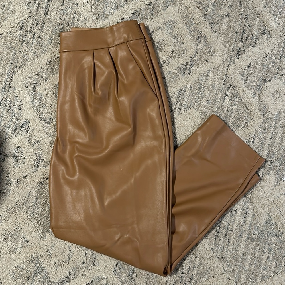 Express brown leather pants